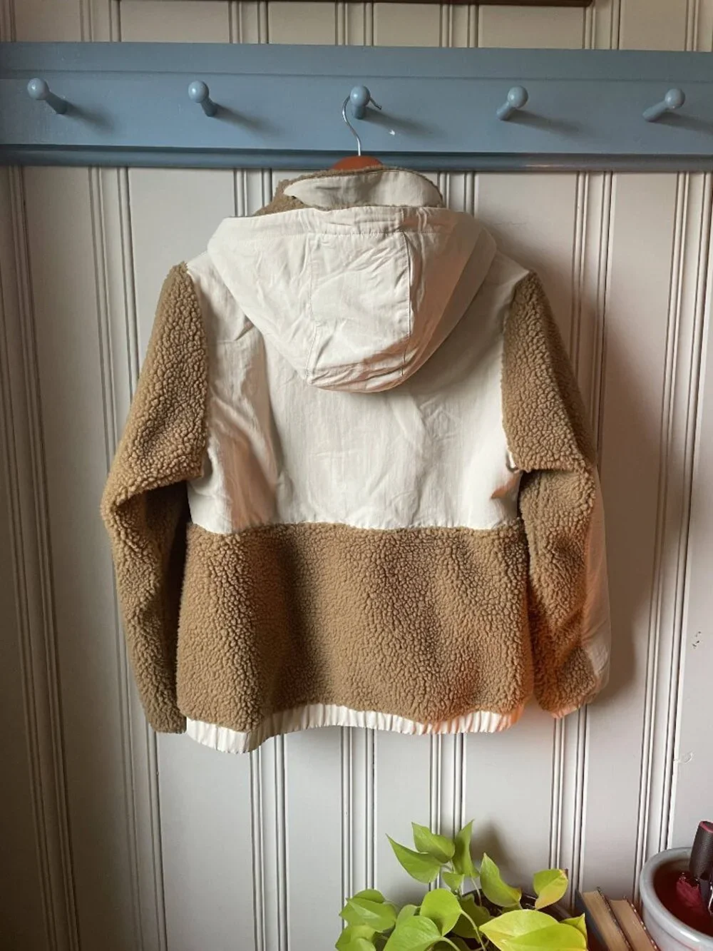 Patagonia Re-Tool Snap-T Fleece Pullover Women’s Small Tan Cream Sherpa Hooded - Picture 2 of 3
